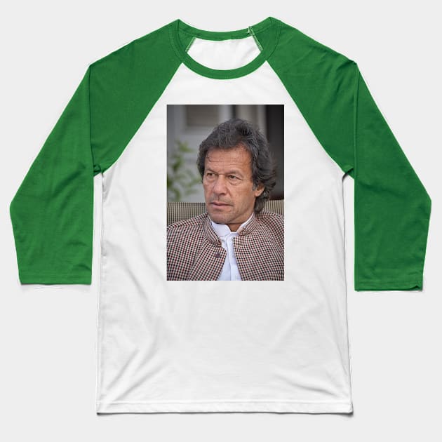 imran khan cricketer Baseball T-Shirt by Light Up Glow 